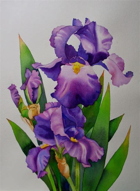 Nel's Everyday Painting: Purple Irises - SOLD