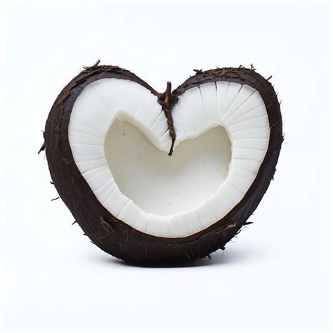 Premium AI Image | A coconut with a heart shape in the middle of it.