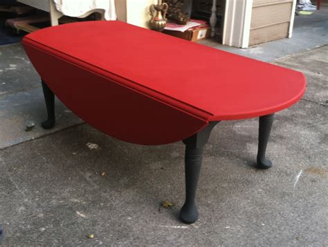 Red Drop Leaf Coffee Table