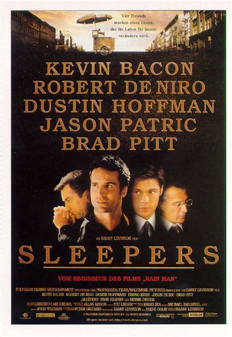 a movie poster for sleepers starring actors from left to right, robert bacon, robert de niro ...