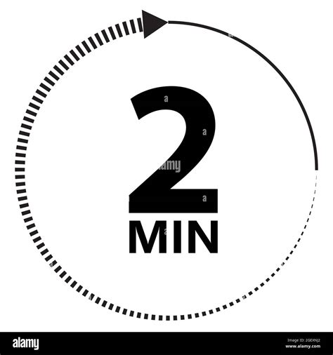 Two minutes icon on white background. 2 minutes timer sign. 2min time ...