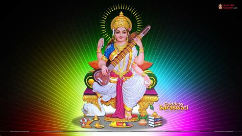 Goddess Saraswati HD Wallpaper Download | Desktop wallpaper art, Art wallpaper, Krishna wallpaper