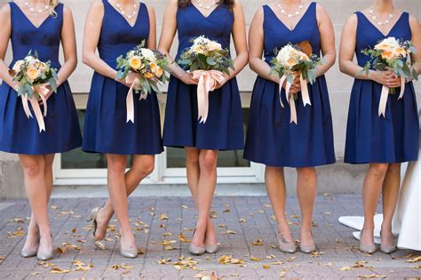 Navy Blue Bridesmaids Dresses