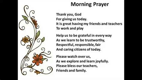 Morning Prayer Morning Prayer For School, Morning School, School Prayer ...