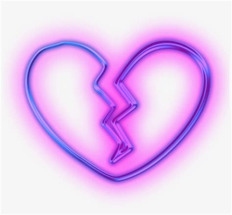 Neon Sticker - Broken Purple Heart Emoji - 1024x1024 PNG Download - PNGkit