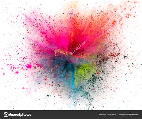 Colored powder explosion on white background. Stock Photo by ©Kesu01 ...