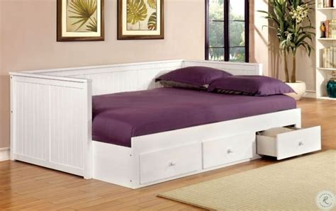 Wolford White Full Size Storage Daybed from Furniture of America (CM1927WH-BED) | Coleman Furniture