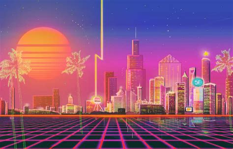 [0+] Synthwave City Backgrounds | Wallpapers.com