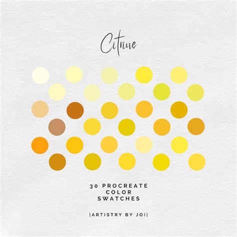 Citrine Color Palette for Procreate Canva Adobe | Etsy