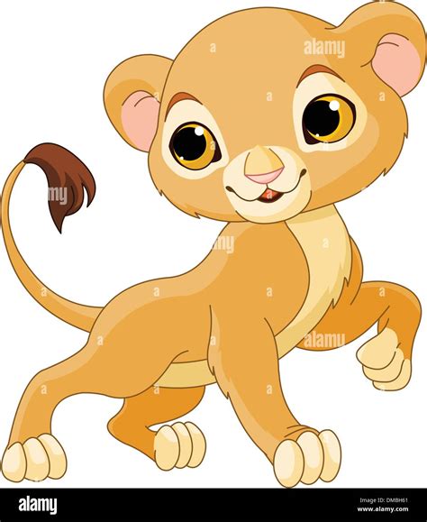 Brave Lion Cub Stock Vector Image & Art - Alamy