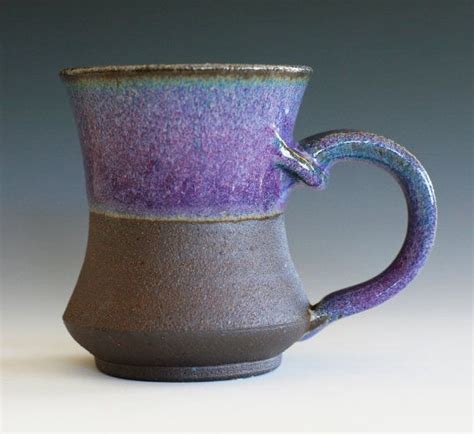 Stoneware Mugs, Ceramic Cups, Ceramic Art, Porcelain Ceramic, Purple Coffee Mugs, Unique Coffee ...