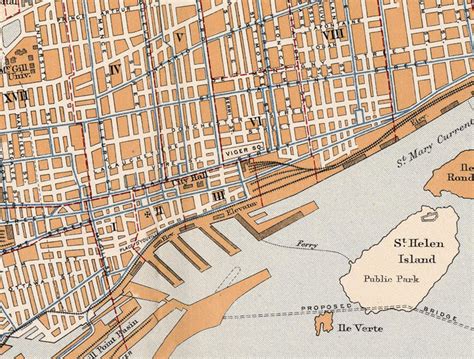 Old Map of Montreal Canada 1915 Vintage Map Wall Map Print - VINTAGE ...