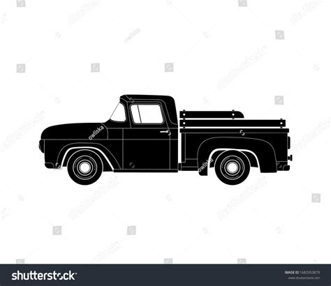 Silhouette Old Farmer Retro Pickup Truck Stock Vector (Royalty Free ...