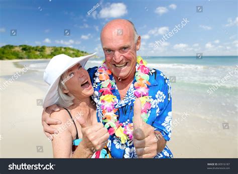 Happy Senior Couple At Tropical Beach Stock Photo 80916187 : Shutterstock