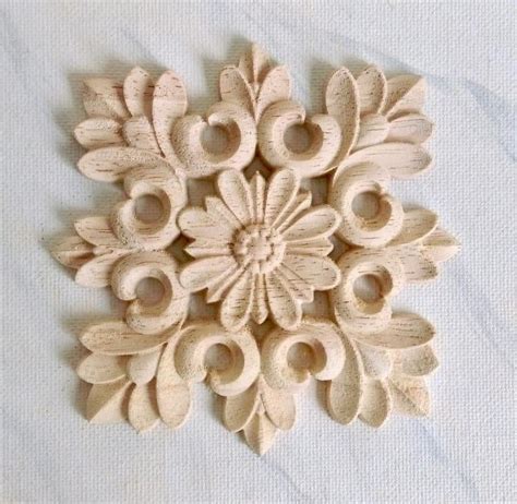 Rosette wood applique furniture applique embellishment wood | Etsy in ...