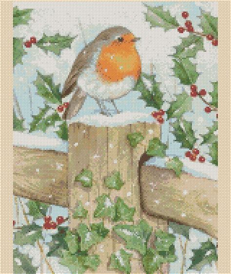 Cross stitch chart Christmas Robin no. 387 - Etsy 日本