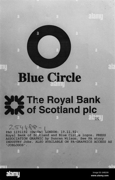 PA NEWS PHOTO 19/11/92 COMPANY LOGOS GRAPHIC OF ROYAL BANK OF SCOTLAND AND BLUE CIRCLE LOGOS ...