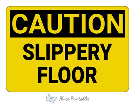 Printable Slippery Floor Caution Sign