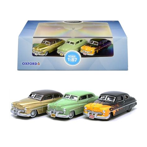 1949 Mercury Set of 3 Cars "70th Anniversary" 1/87 (HO) Scale Diecast ...