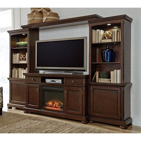 Signature Design by Ashley Furniture Porter Entertainment Center in Brown - W697-132-33-34-35-KIT