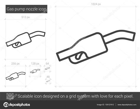 Gas pump nozzle line icon. Stock Vector Image by ©VisualGeneration ...