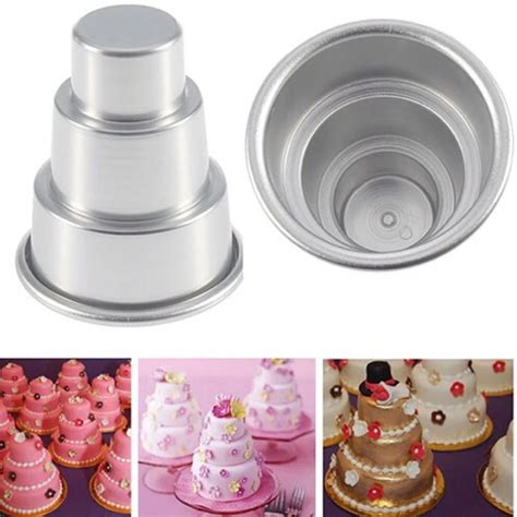 2015 Special Mini 3 Tier Cake Pan Tins Cupcake Pudding Pizza Mould Cake ...