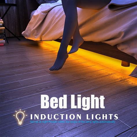 Motion Activated Bed Light, Flexible LED Strip Motion Sensor Night Light Bedside Lamp ...