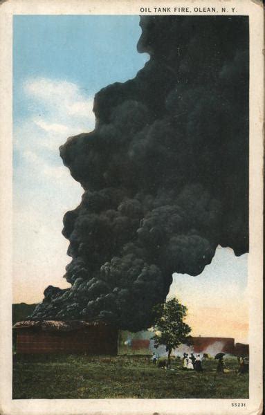 Oil Tank Fire Olean, NY Postcard