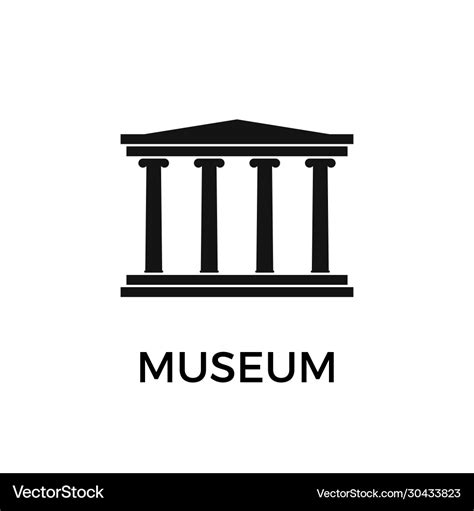 Museum building simple flat icon Royalty Free Vector Image