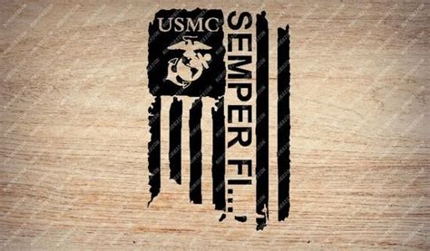 Semper Fidelis Svg File - Marine Corps Flag Svg - American Flag Svg - Distressed Flag - Svg For ...