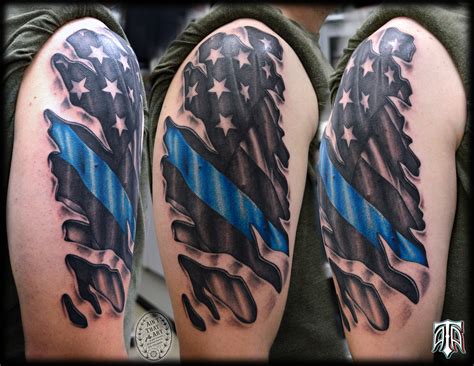 Top 75+ thin blue line flag tattoo forearm best - in.cdgdbentre