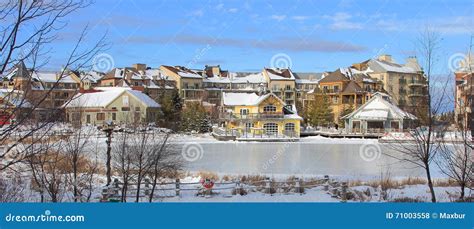 Collingwood Ski Chalet Village Style Resort Landscape Stock Photo ...