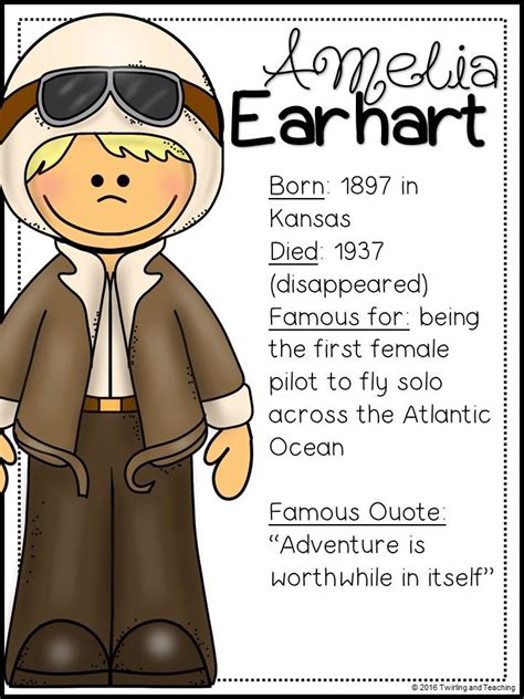 Amelia Earhart Coloring Pages Printable - Inerletboo