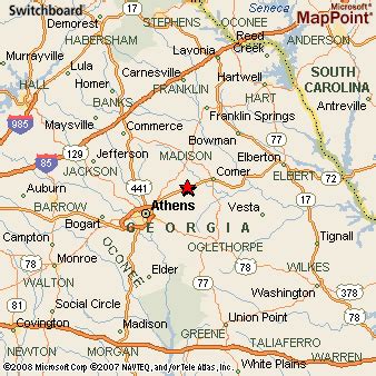 Colbert, Georgia Area Map & More