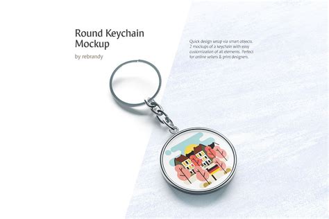 Round Keychain Mockup (139714) | Branding | Design Bundles