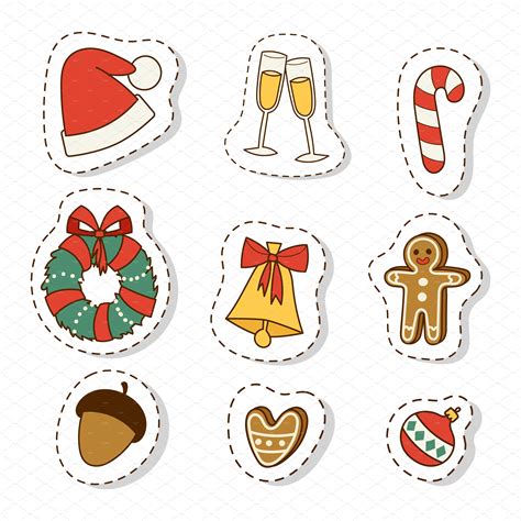 Christmas icons symbols vector | Decorative Illustrations ~ Creative Market