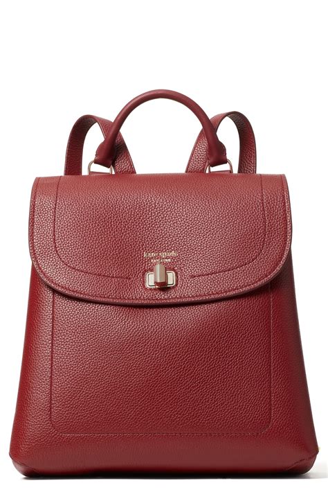 Kate Spade New York Medium Essential Leather Backpack - Burgundy | Fashion Gone Rogue