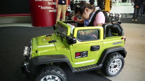 A modified ride-on toy jeep to help a special-needs child learn to drive - YouTube