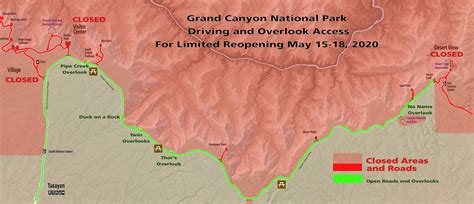 Map of Grand Canyon Area That is open - Travel Off Path