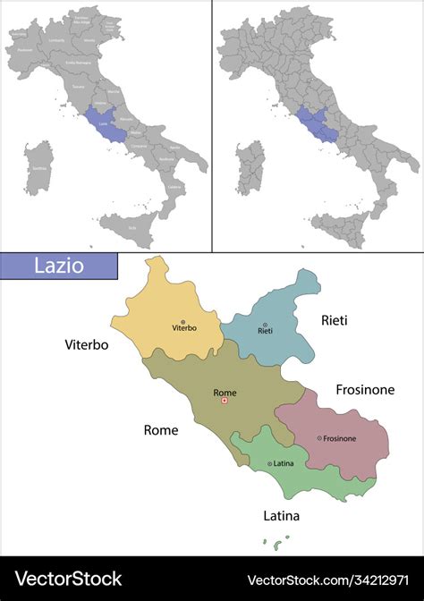 Lazio is a region in central italy Royalty Free Vector Image