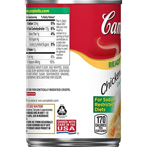 Campbell's Low Sodium Soup, Chicken with Noodles, 10.75 oz (Pack of 12) Food, Beverages Tobacco ...