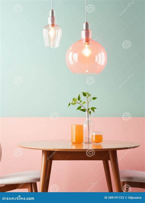 Modern Dining Table Furniture Vertical Illustration. Stock Illustration ...