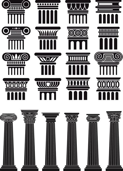 Set of Pillars ClipArt. Greek Roman Column Obelisk . Svg | Etsy ...