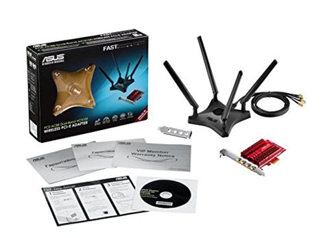 ASUS PCE-AC88 Dual-Band 4x4 AC3100 WiFi PCIe adapter with Heat Sink and External magnetic ...