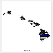 Thin Blue Line Flag Hawaii Sticker | Zazzle