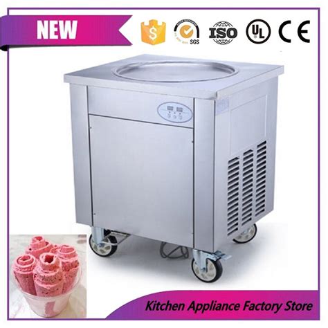 Factory supply environmental R410A portable single round pan cold stone stir fry ice cream ...