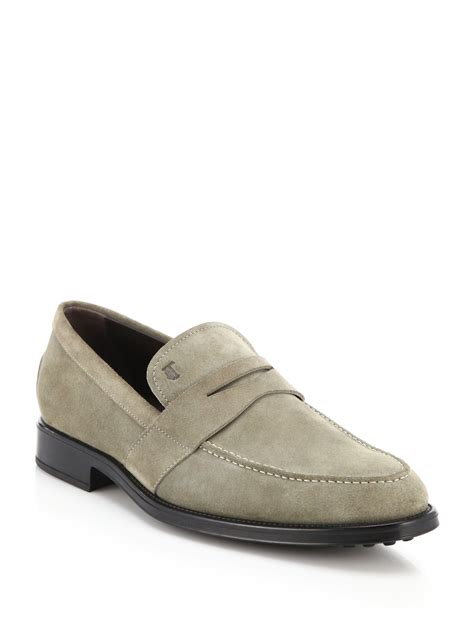 Lyst - Tod'S Suede Penny Loafers in Natural for Men