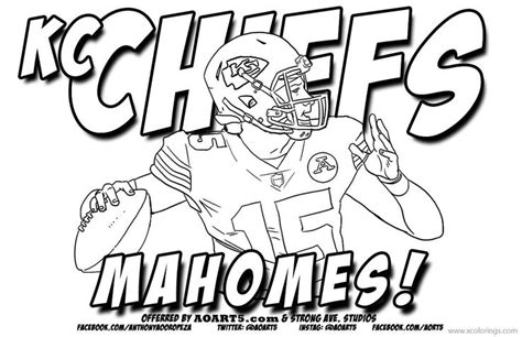 KC Chiefs Patrick Mahomes Coloring Pages. | Football coloring pages, Coloring pages, Coloring ...