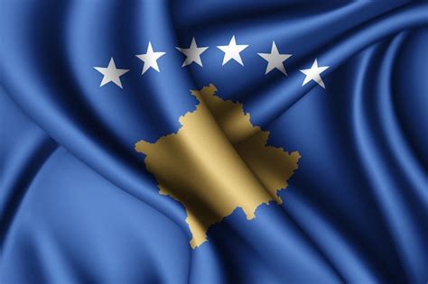 Premium Photo | Waving flag of kosovo