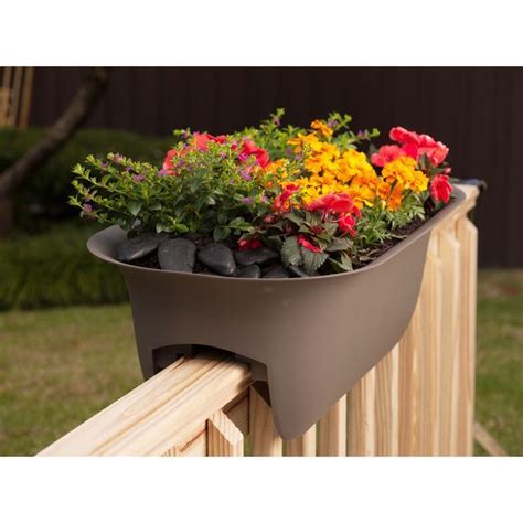 Bloem Modica Chocolate Plastic 24-inch Deck Rail Planter | Railing planters, Deck railing ...